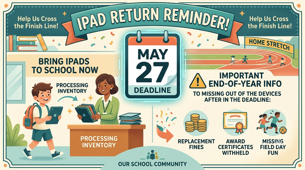 return ipads by may 27th