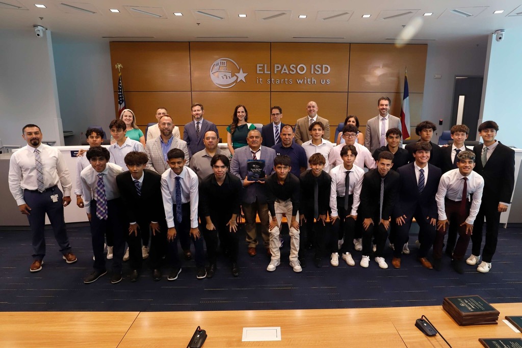 Photo of El Paso ISD Board of Trustees and El Paso ISD Superintendent Dr. Brian Lusk were proud to recognize the excellence of El Paso ISD’s soccer programs. ⚽🏆 Congratulations to our amazing athletes! 👏 🌟 Burges Boys Soccer – State Regional Finals Winners 🌟 Coronado Boys Soccer – Area Winners 🌟Bowie Boys Soccer - Area Winners 🌟 Burges Girls Soccer – Bi-District Winners 🌟 El Paso High Girls Soccer – Bi-District Winners #ItStartsWithUs #ElPasoISD #EPISD