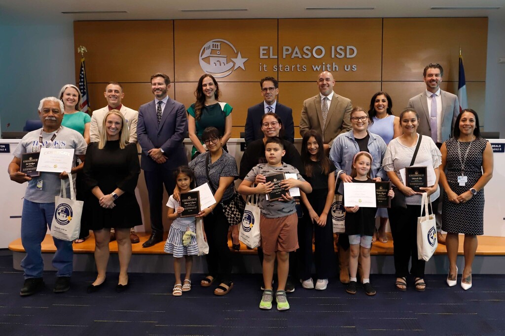 Photo of El Paso ISD Board of Trustees and El Paso ISD Superintendent Dr. Brian Lusk were thrilled to recognize our exceptional volunteers who have made a lasting impact through the Volunteers in Public Schools (VIPS) program. These dedicated individuals contributed more than 100 hours of volunteer service throughout the school year, generously giving their time and support to help students and schools thrive. 📚🌟 Thank you to the amazing VIPS from Bobby Joe Hill PK-8 and Tom Lea Elementary School! 👏 #ItStartsWithUs #ElPasoISD #EPISD