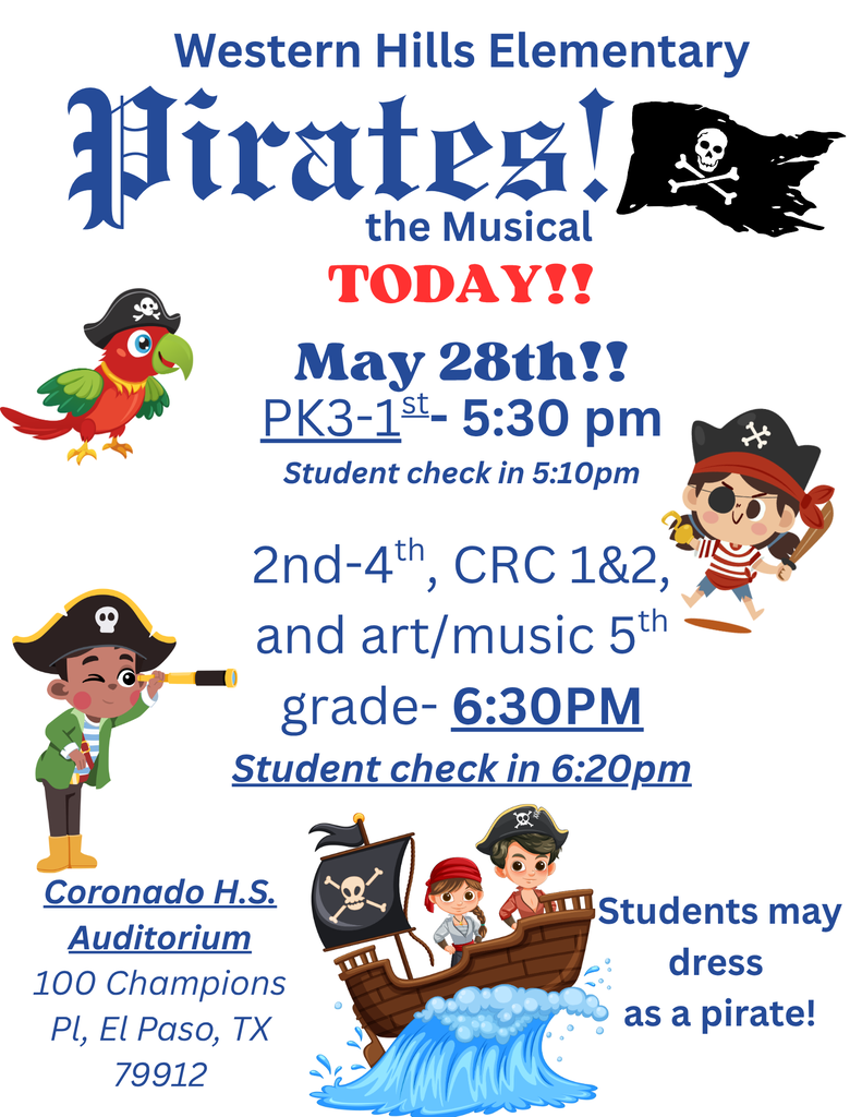 Pirates! The Musical is today at the Coronado High School Auditorium.