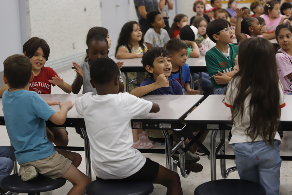 Students cheering