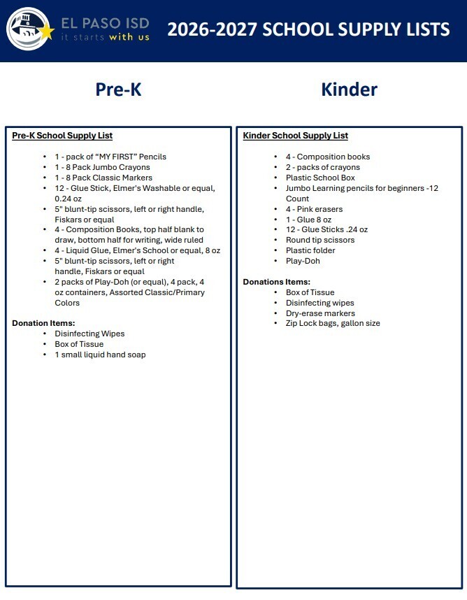 Supply List-Pk, K