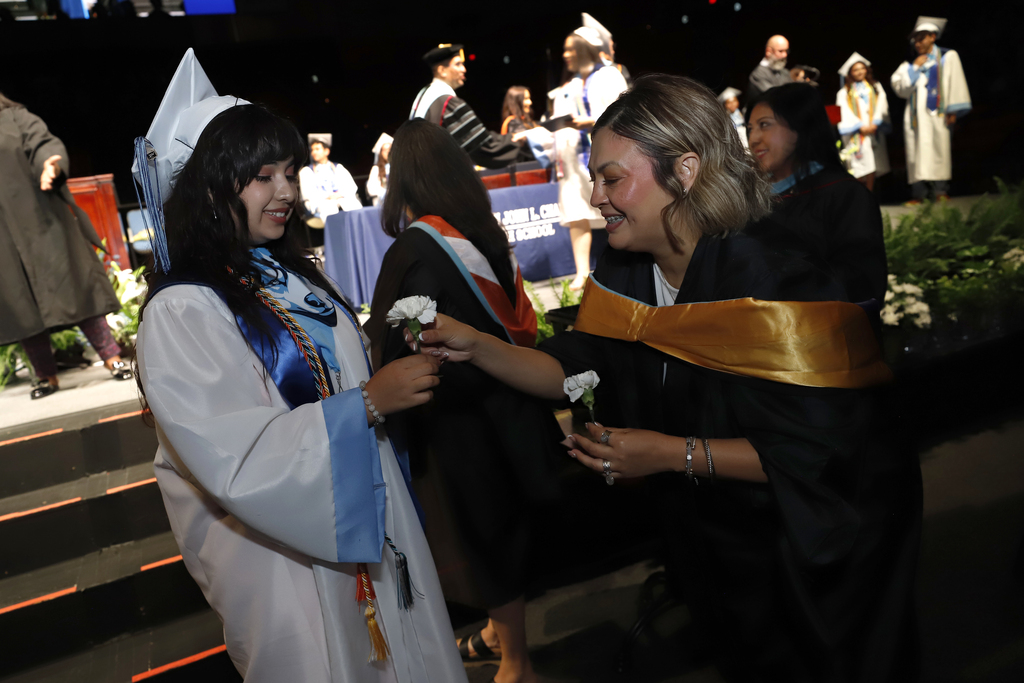 Chapin graduate receiving flower