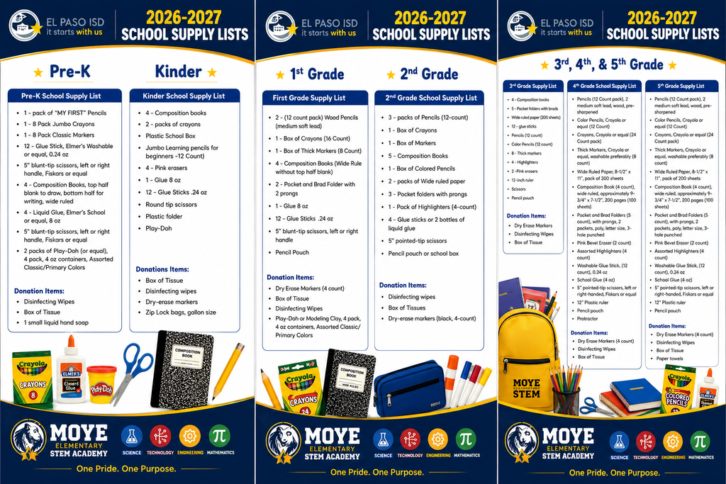 School Supply Lists