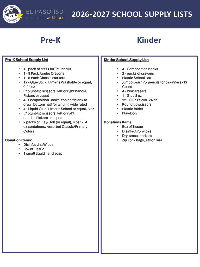 PreK and Kinder