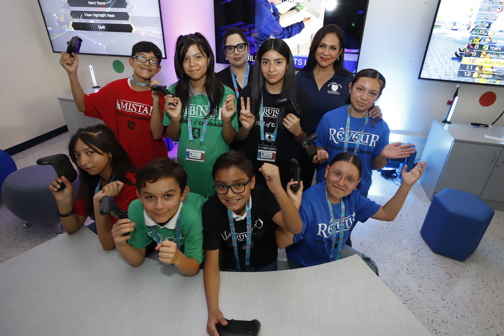 Guillen Middle School smiles with new game controllers and Esports room