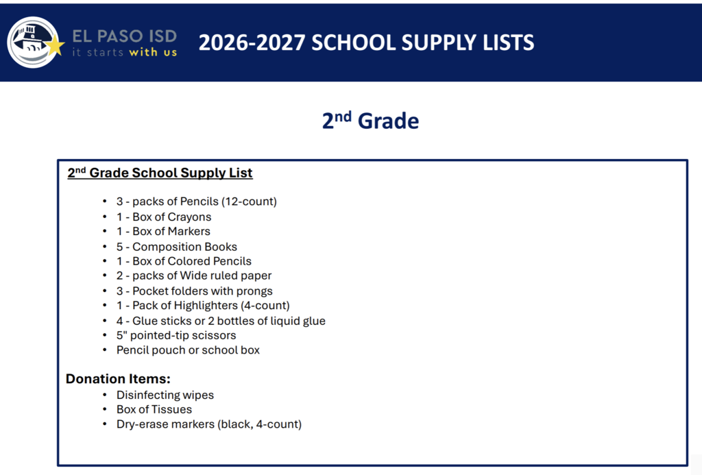 2nd Grade List