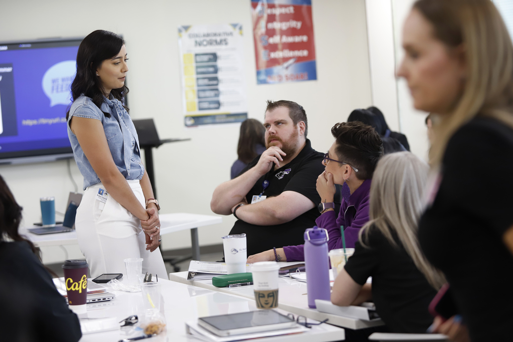 Franklin staff speaking with El Paso ISD presenter