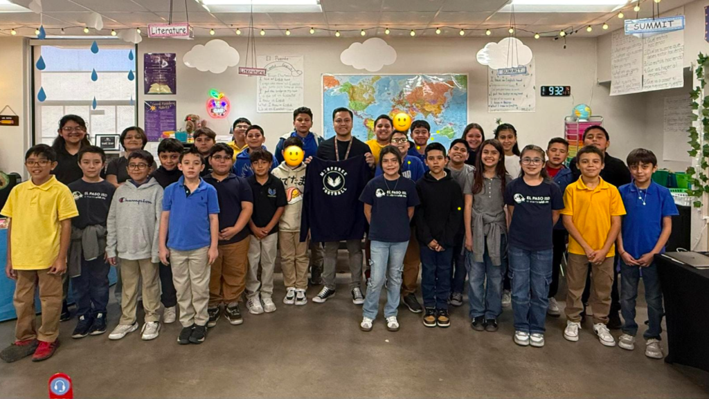Murphree PK-8 students and teacher take a group photo
