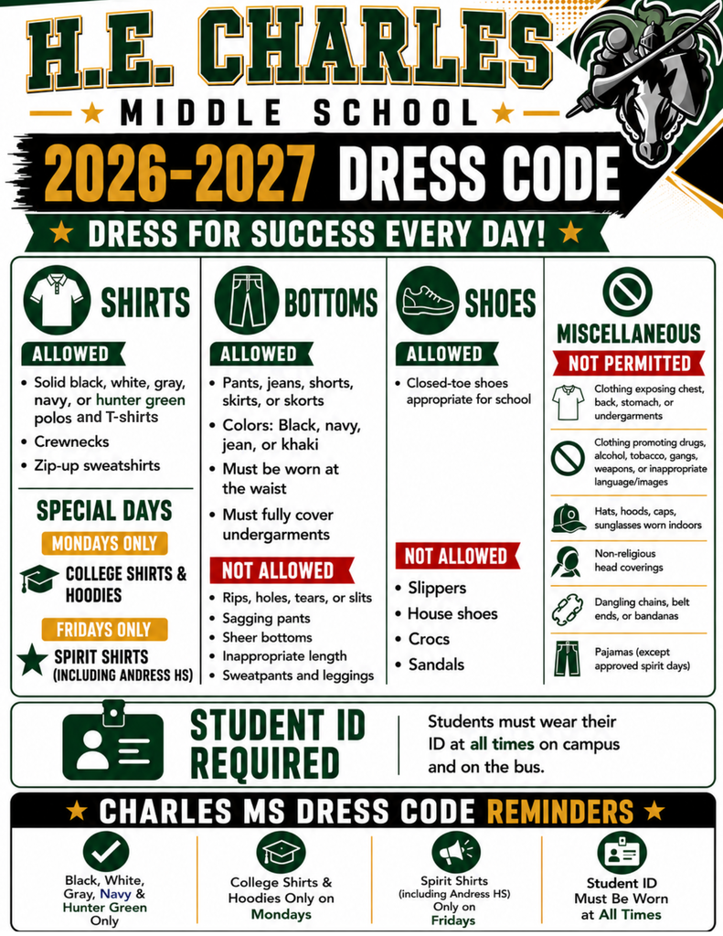 H. E. Charles Dress Code 26-27