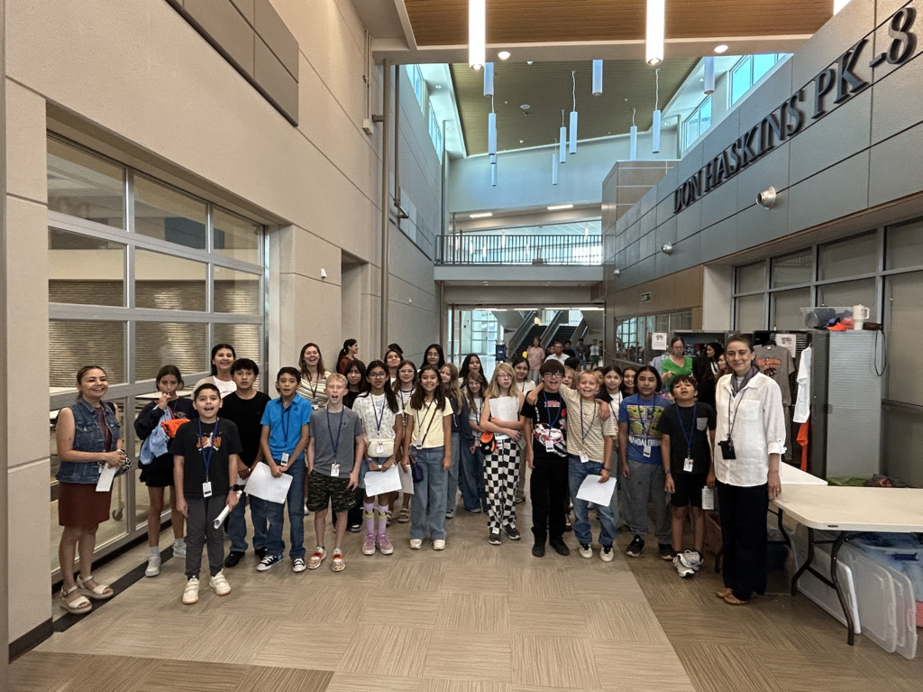 Haskins PK-8 students take group photo during Sun Bear Camp