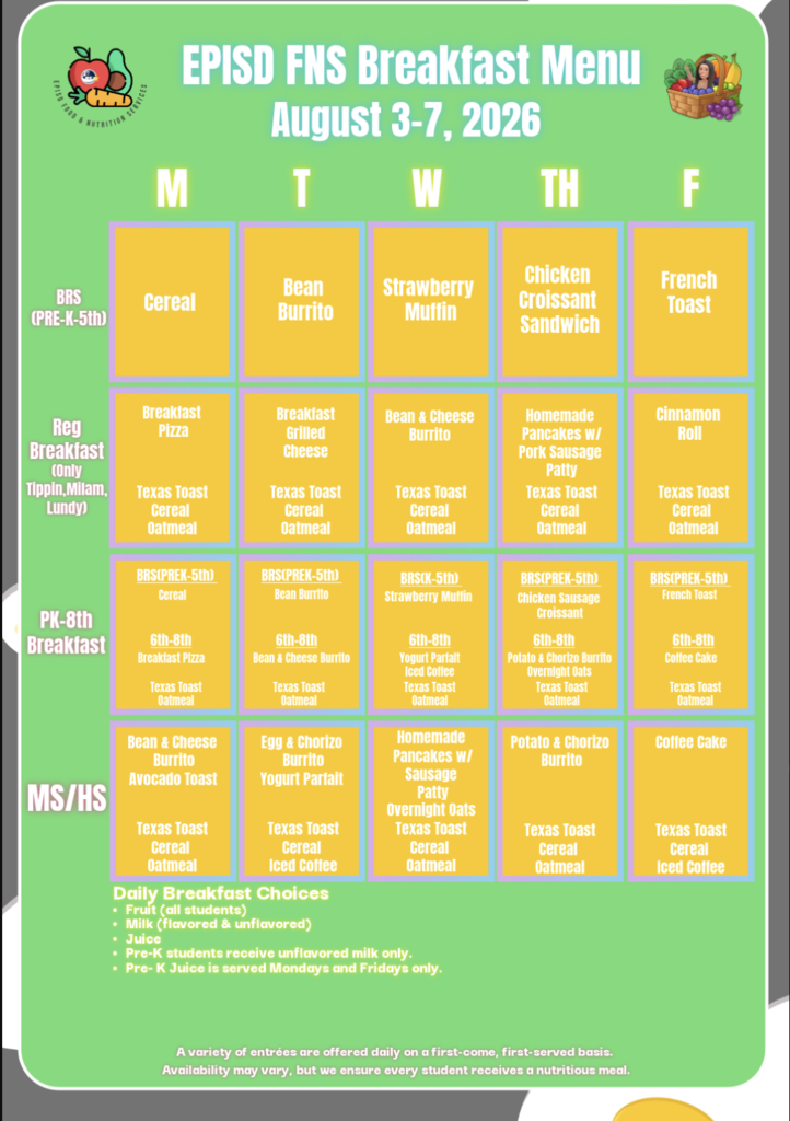 breakfast menu wk 8/3/26