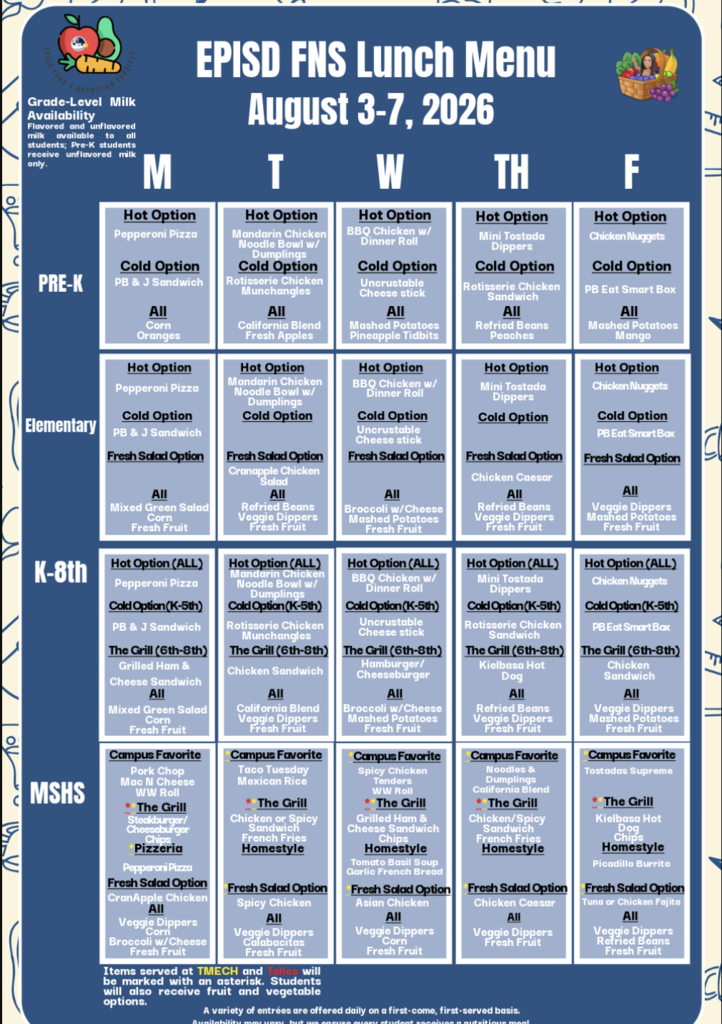 lunch menu wk 8/3/26