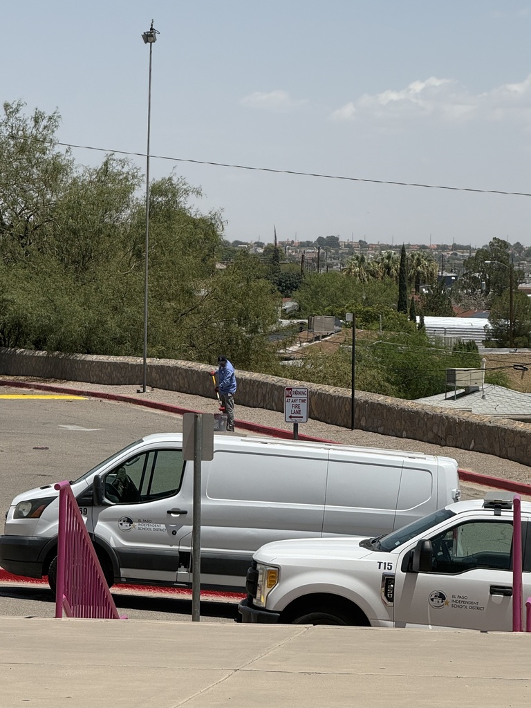EPISD white vans parked
