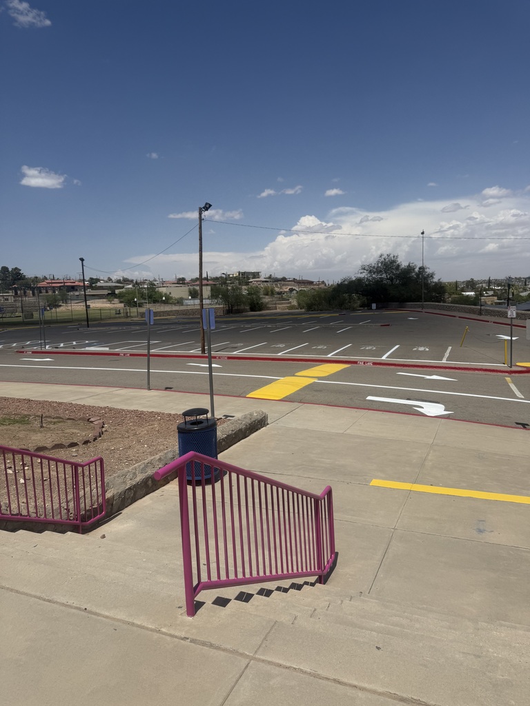 Landscape picture of the YWA repainted parking lot