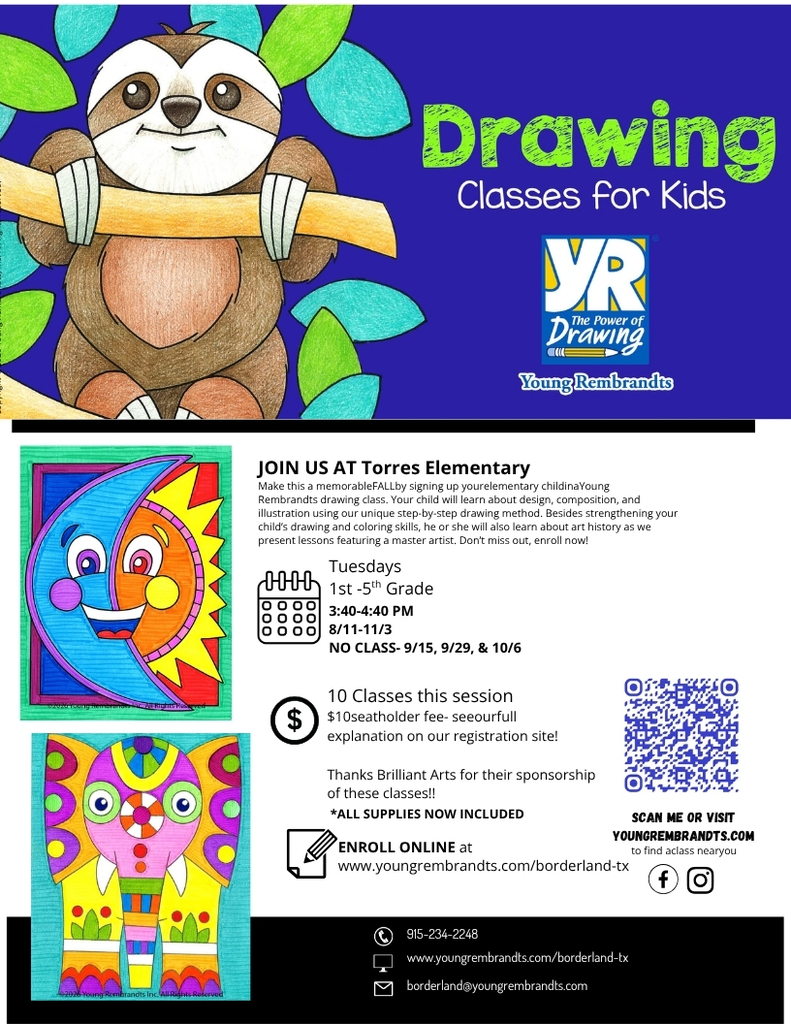 Drawing classes for kids 1st-5th Grade