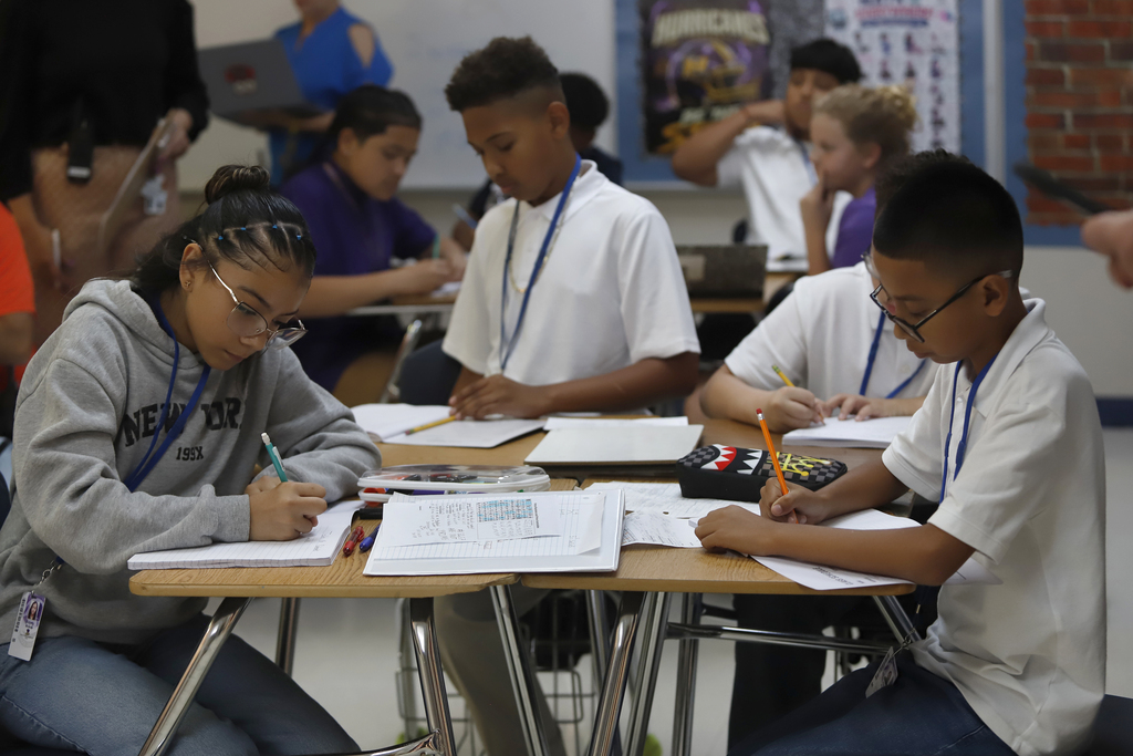 Students at Hartley PK-8 working on assignment