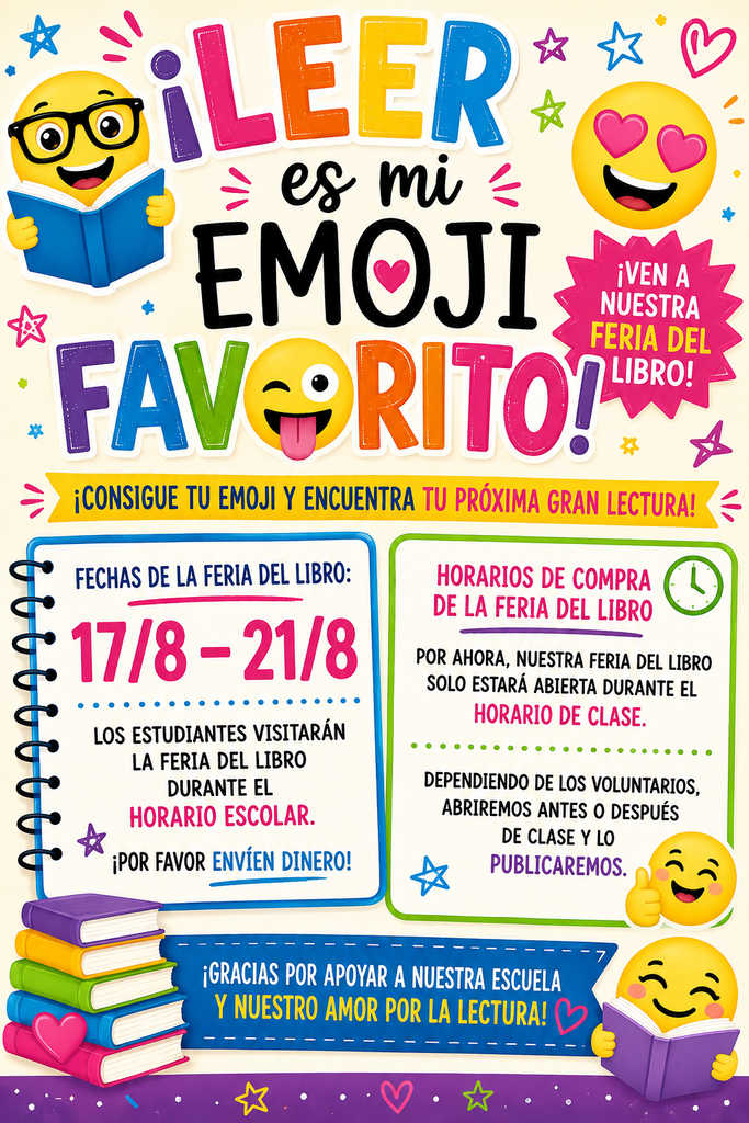 Book fair 8/17/26 thru 8/21/26