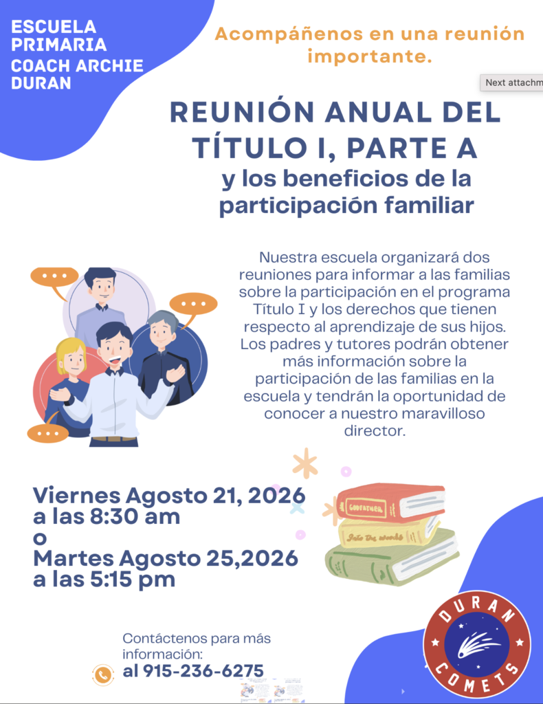 Title 1 meeting flyer_Spanish