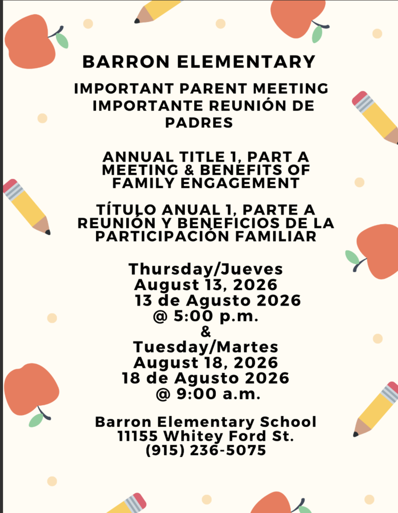 Parent Engagement 8/18/26 @ 9:00 a.m.