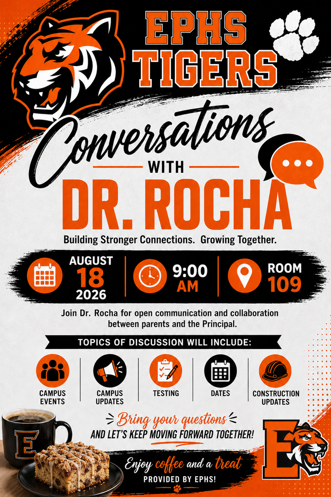 Flyer inviting parents to come to conversation with Dr. Rocha 