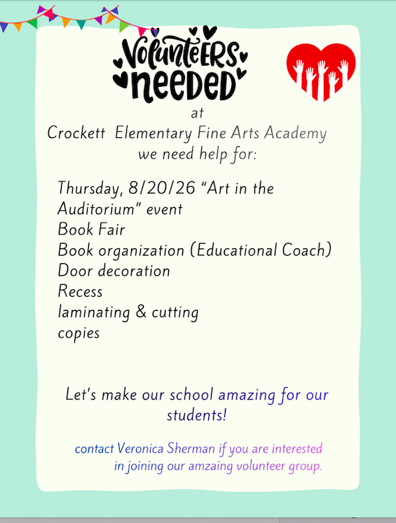 Volunteers needed flyer English