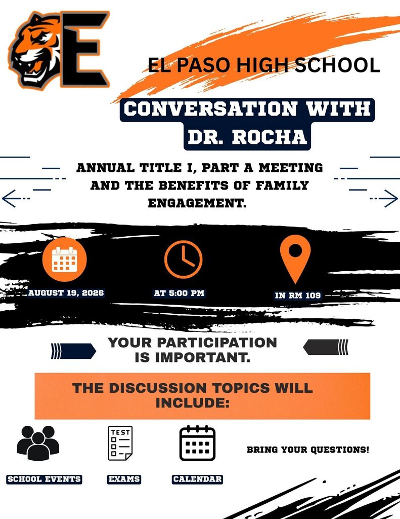 Communication of an up-coming event conversation with Dr. Rocha for Title 1 and other topics 