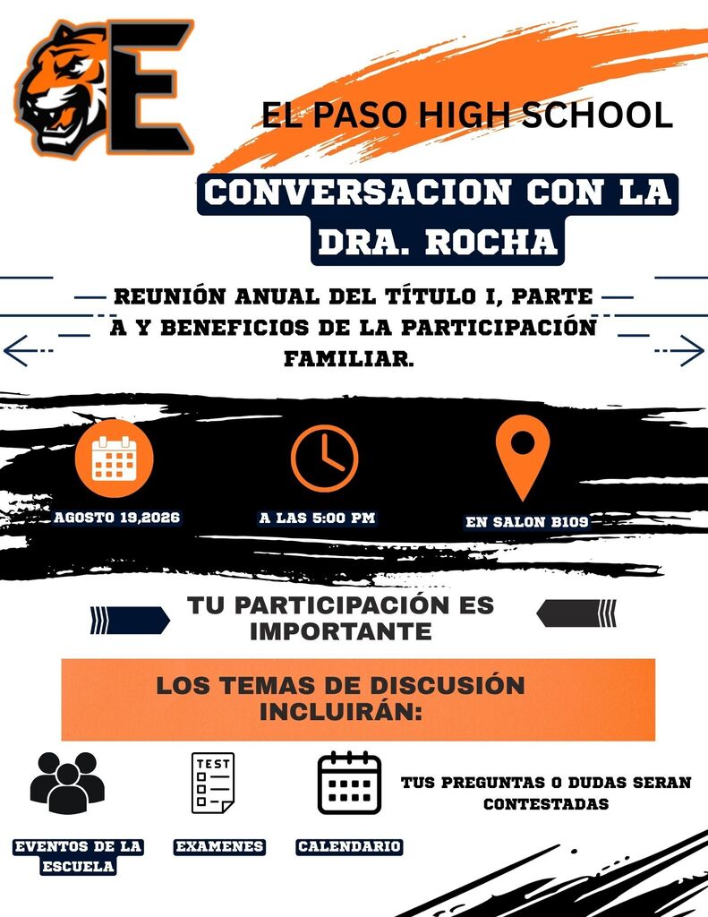 Communication of an up-coming event conversation with Dr. Rocha for Title 1 and other topics 
