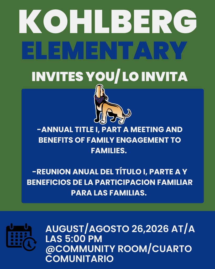 Title I Meetings, August 26, 2026 at 5:00 PM and August 27, 2026 at 9:00AM