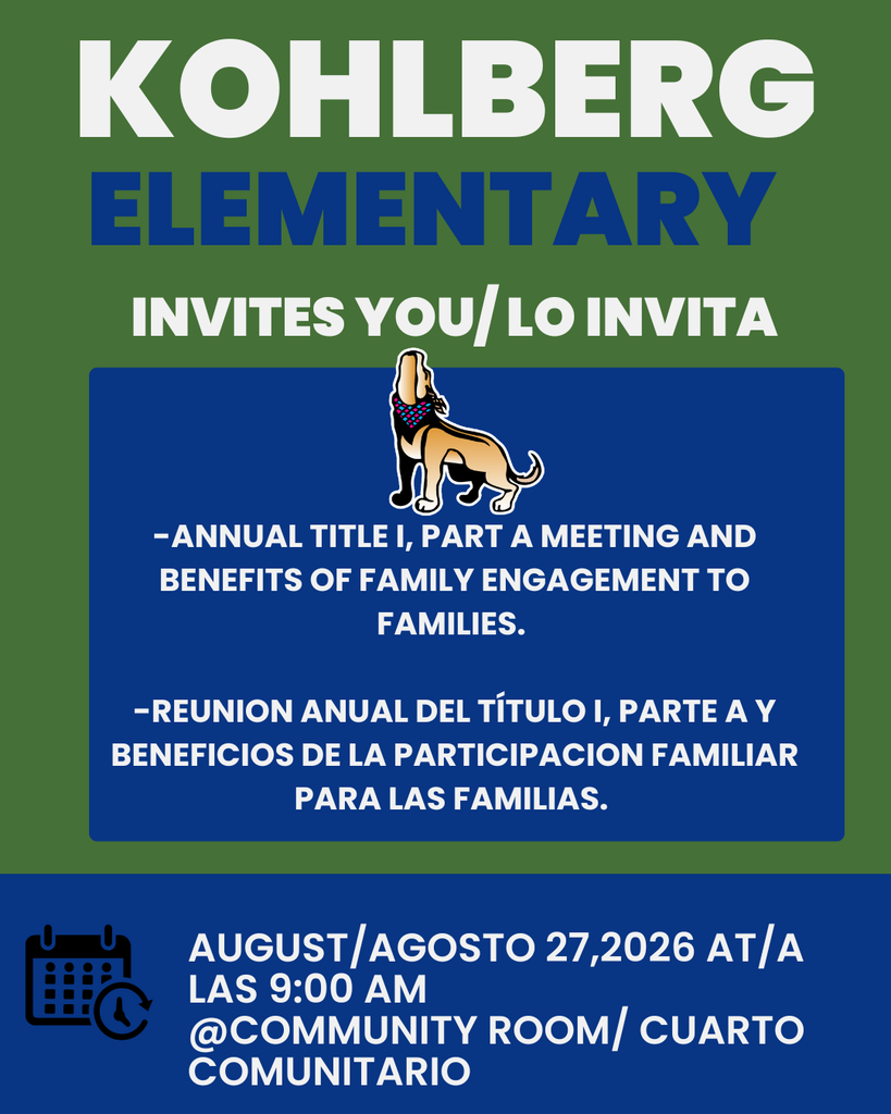 Title I Meetings, August 26, 2026 at 5:00 PM and August 27, 2026 at 9:00AM