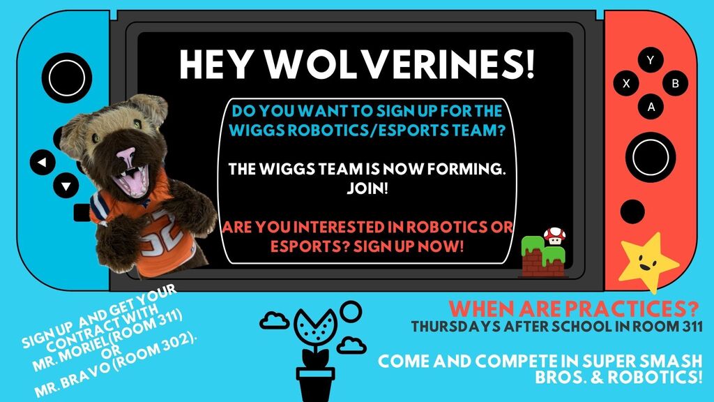 Blue flyer to for students to join robotics