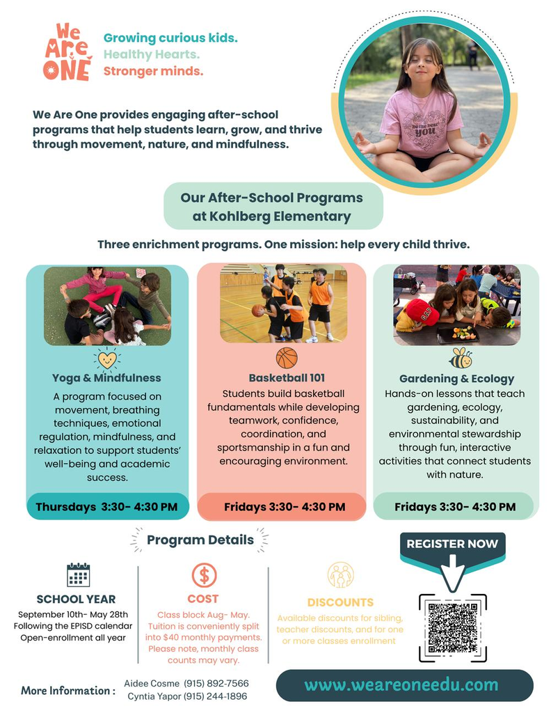 Our after-school programs at Kohlberg Elementary
