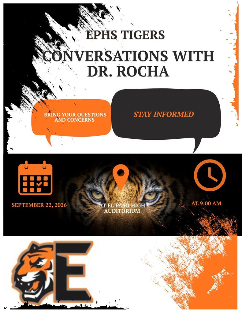 El Paso High Conversations with Dr. Rocha flyer .