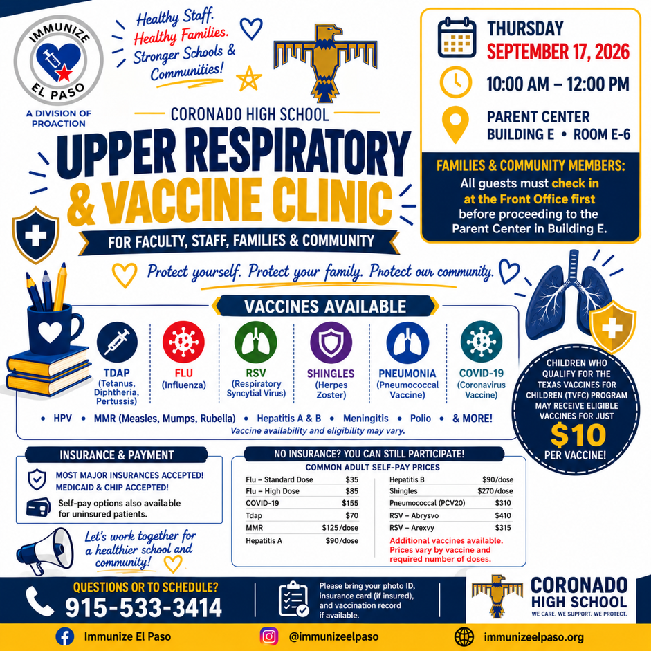 poster for Upper Respiratory & Vaccine Clinic