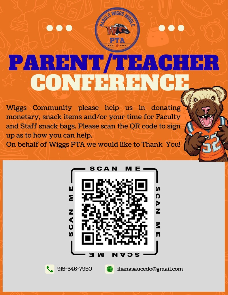 PTA QR Code paret/teacher conferences donation