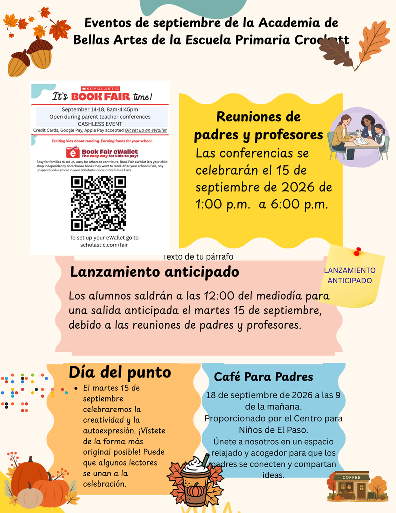 Crockett Activities Spanish flyer