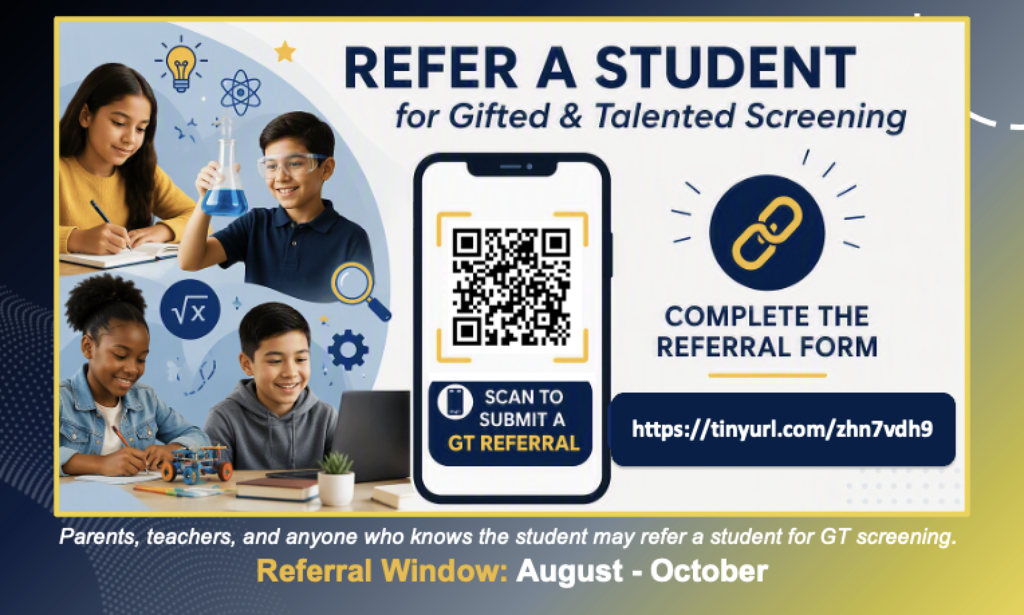 Refer A Student for Gifted and Talented Screening