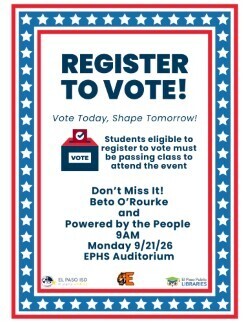 Flyer asking students to register to vote