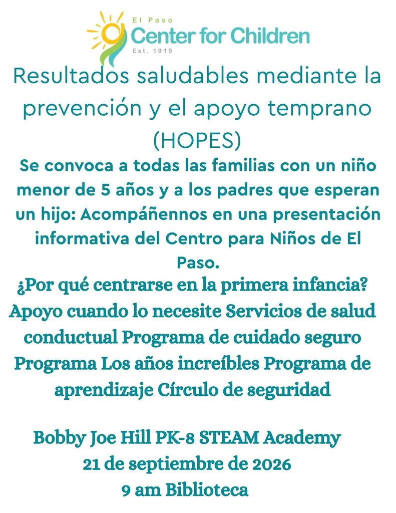 del Centro para ninos de el paso sept 21 9 am biblioteca