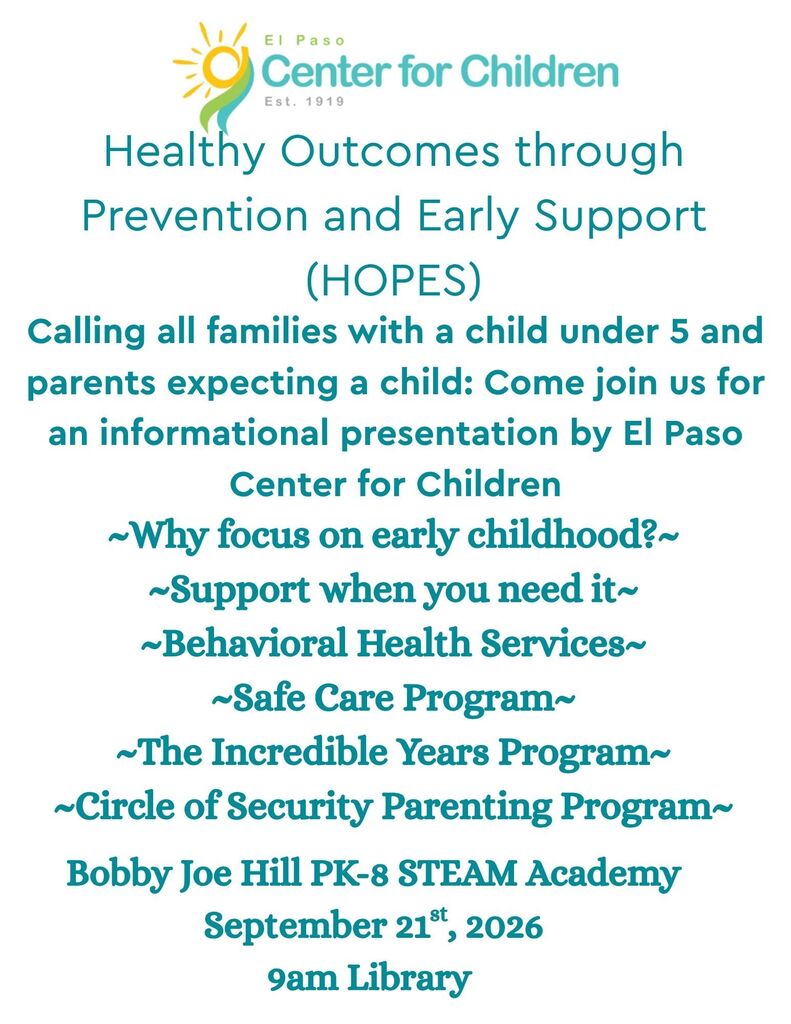 El Paso Center for Children Sept 21 9 am library