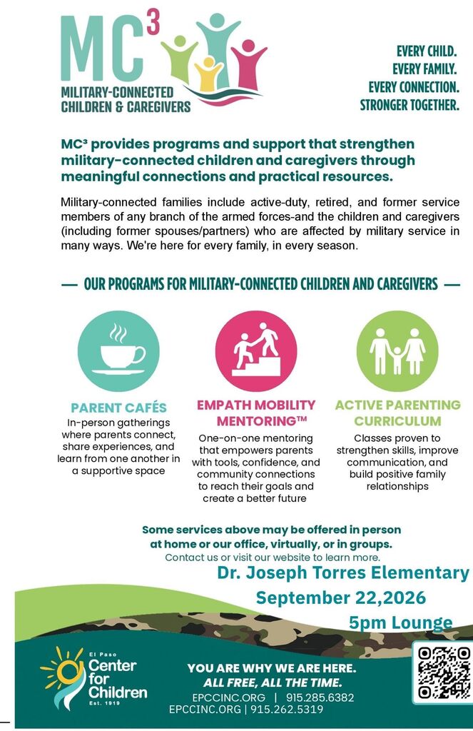 El Paso Center for Children MC3 Sept 22 5pm lounge