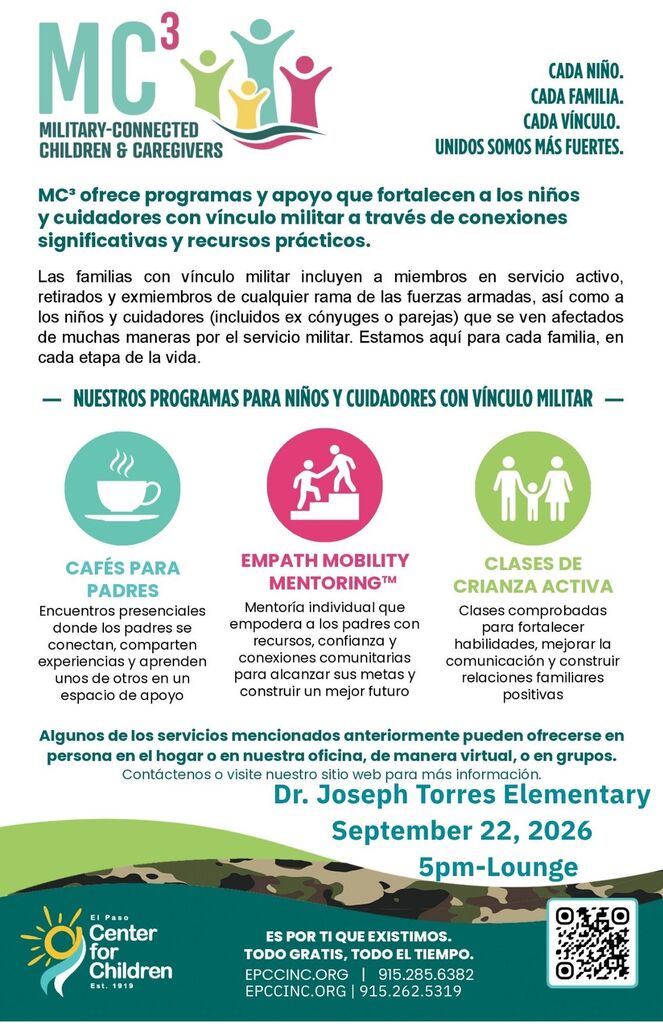 El Paso Center for Children MC3 Sept 22 5pm lounge