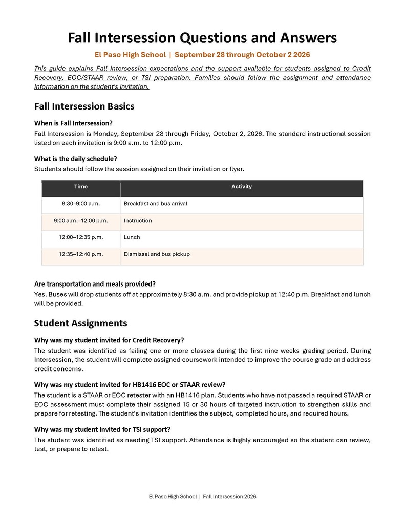 Questions and answers on intersession document