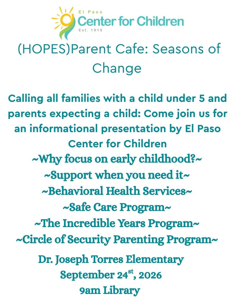 El Paso Center for Children MC3 Sept 24 9am library