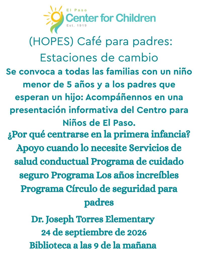 El Paso Center for Children Sept 24 9 am library