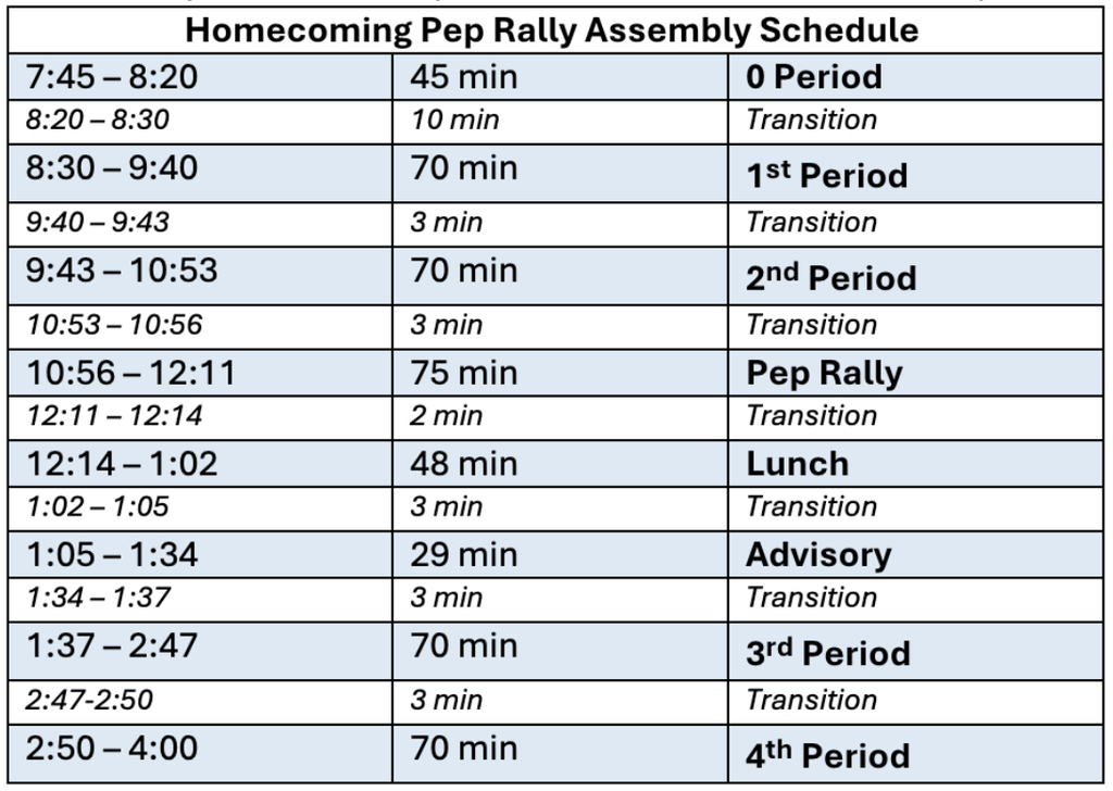 schedule