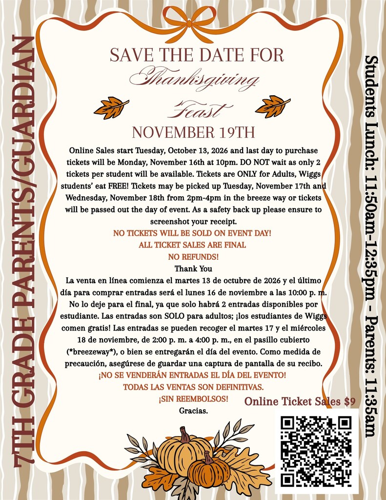Thanksgiving lunch flyer