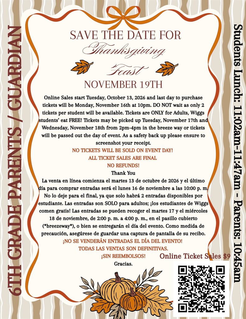 Thank giving lunch flyer