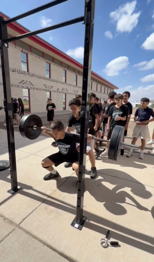 Photo of Brown Middle School students doing squats