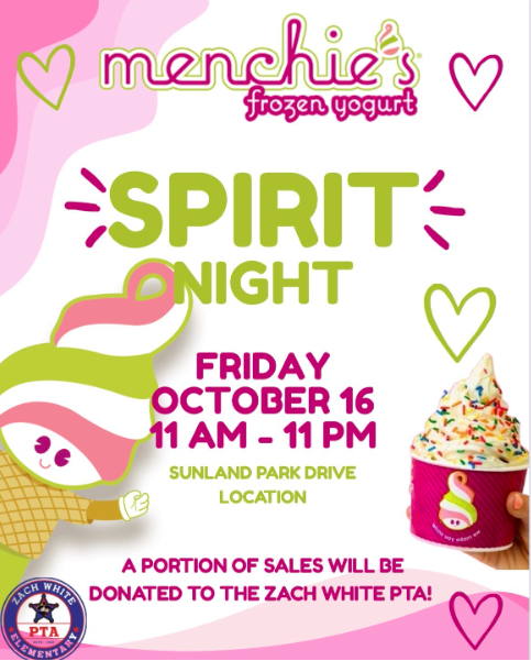 spirit night at Menchie's sunland park location